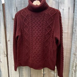 Cable knit turtle neck sweater